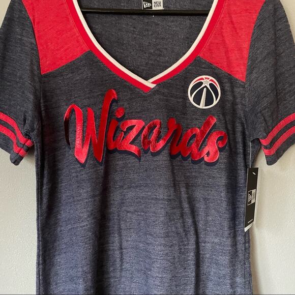 Washington Wizards New Era T-Shirt Womens Small NBA Basketball Foil Print Tee - Picture 2 of 7